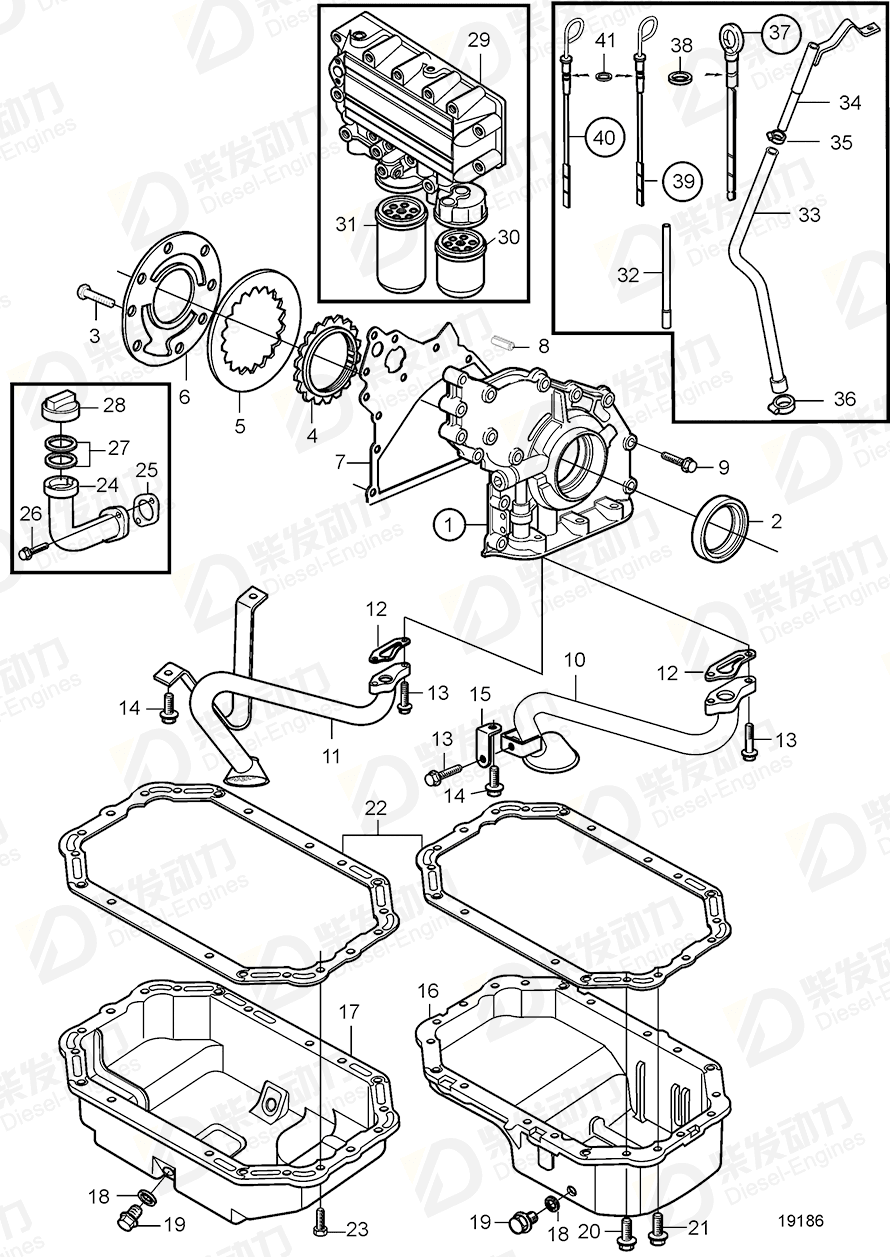 VOLVO Oil pump housing 21600207 Drawing